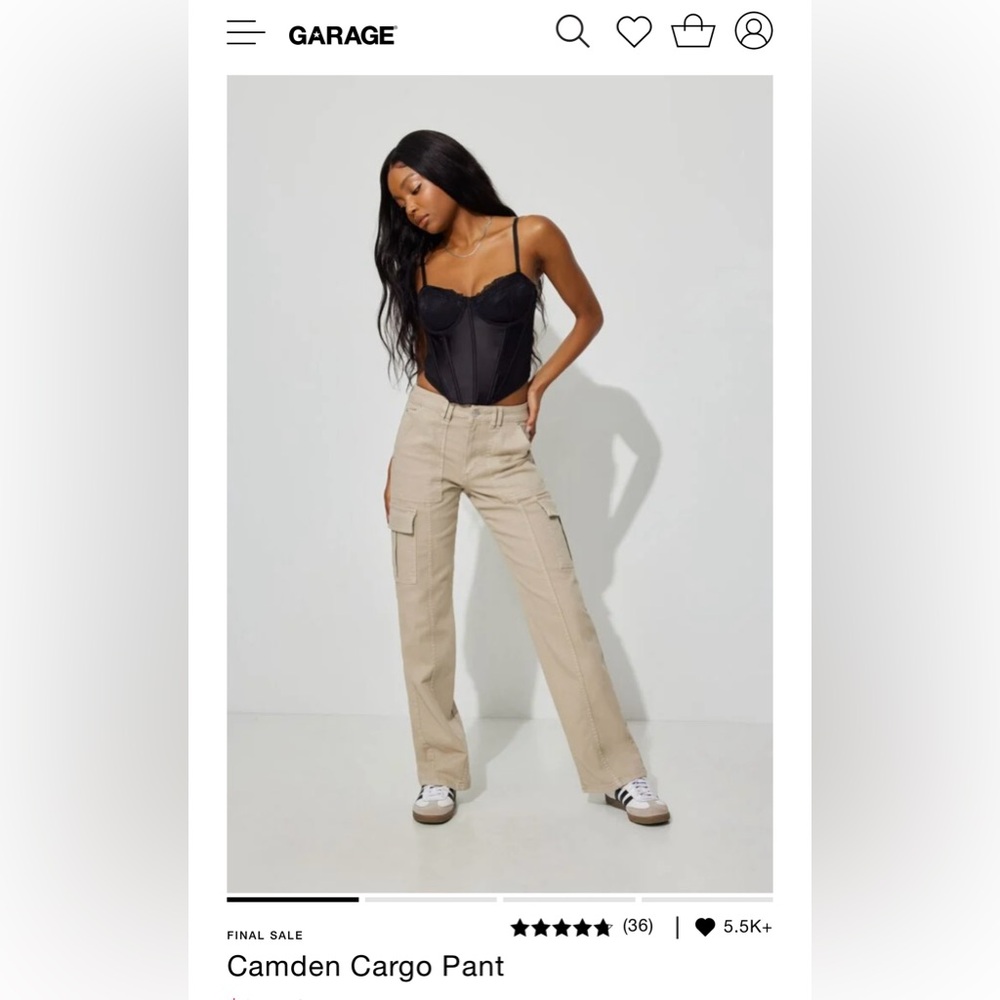 Garage Brand Camden Cargo pants beige khaki tan